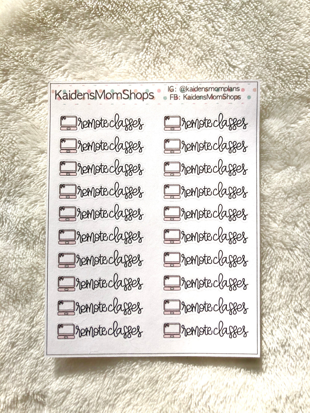 Remote Classes Mini Sticker Sheet - Handlettered