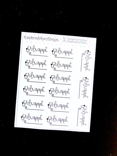 Doctor Appointment - Handlettered - Mini Sticker Sheet