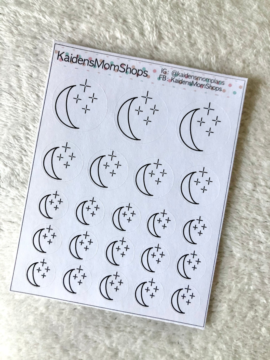 Moon and Stars Mini Sticker Sheet