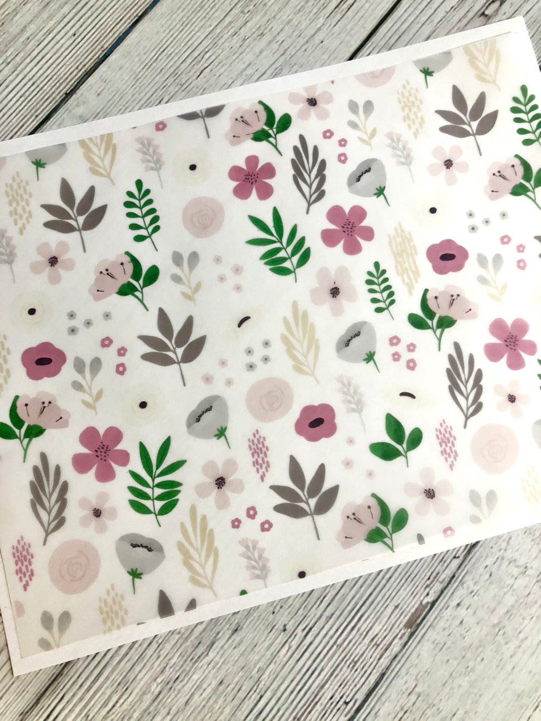 Magenta Florals Vellum Sheet