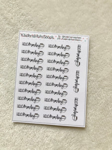 Hello Monday Mini Sticker Sheet - Handlettered