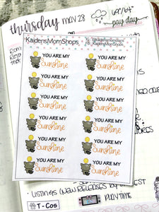 You are my SUNSHINE Mini Sticker Sheet