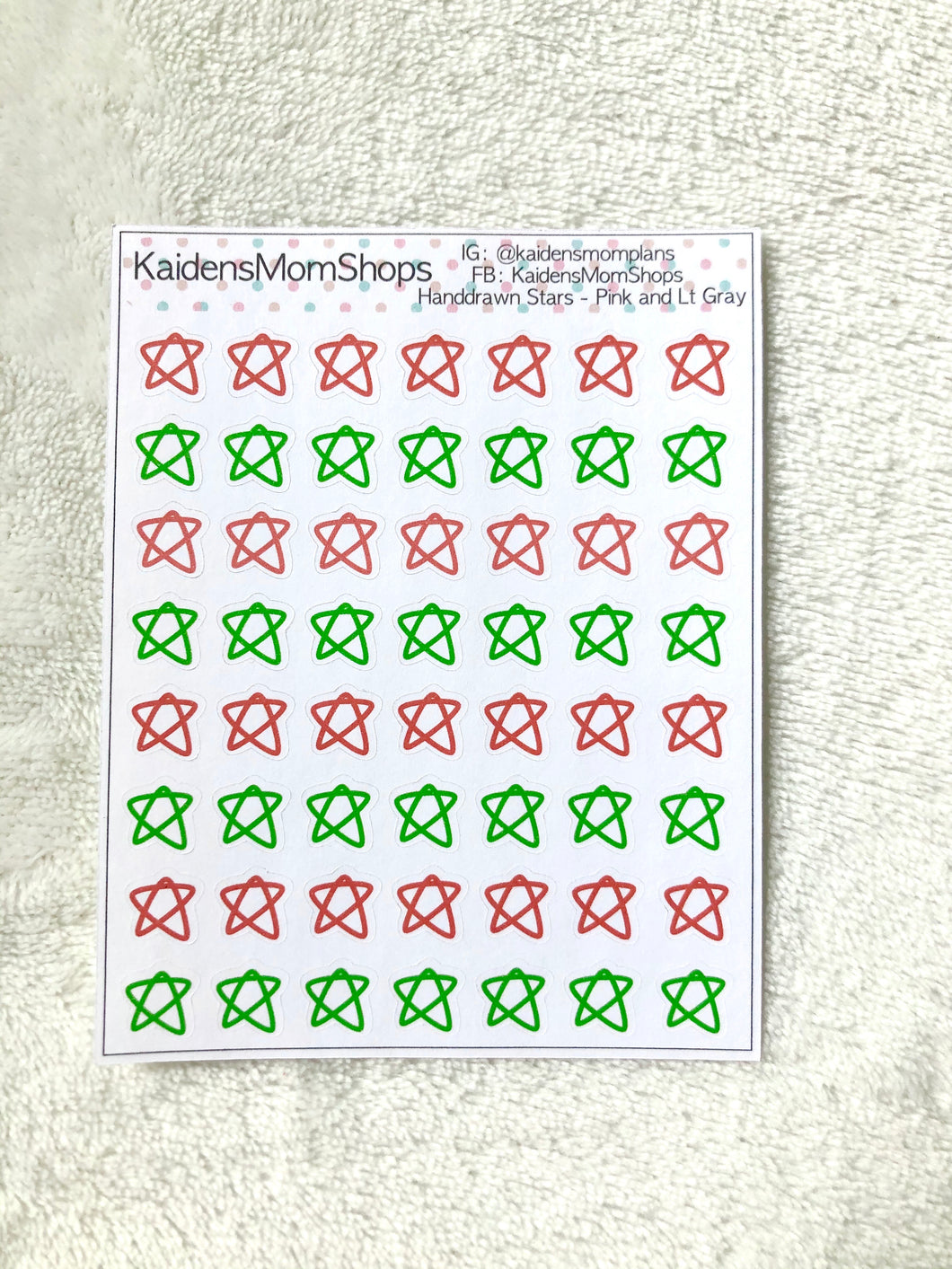 Handdrawn Stars - Red and Green Christmas Mini Sticker Sheet