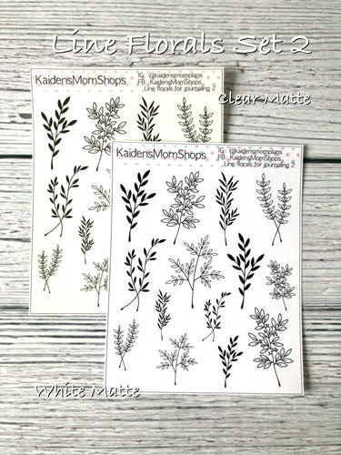 Line Florals for Journaling 2 Deco Mini Sticker Sheet