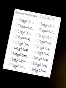 Target Run Mini Sticker Sheet - Handlettered