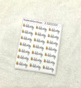 Grocery Pick Up/Delivery Mini Sticker Sheet - Handlettered