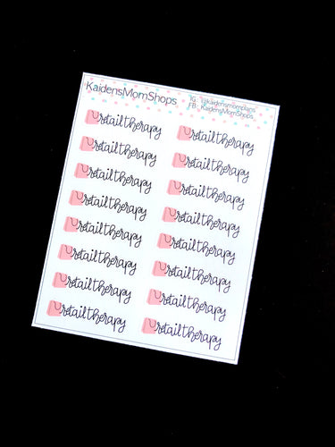 Retail Therapy - Handlettered - Mini Sticker Sheet