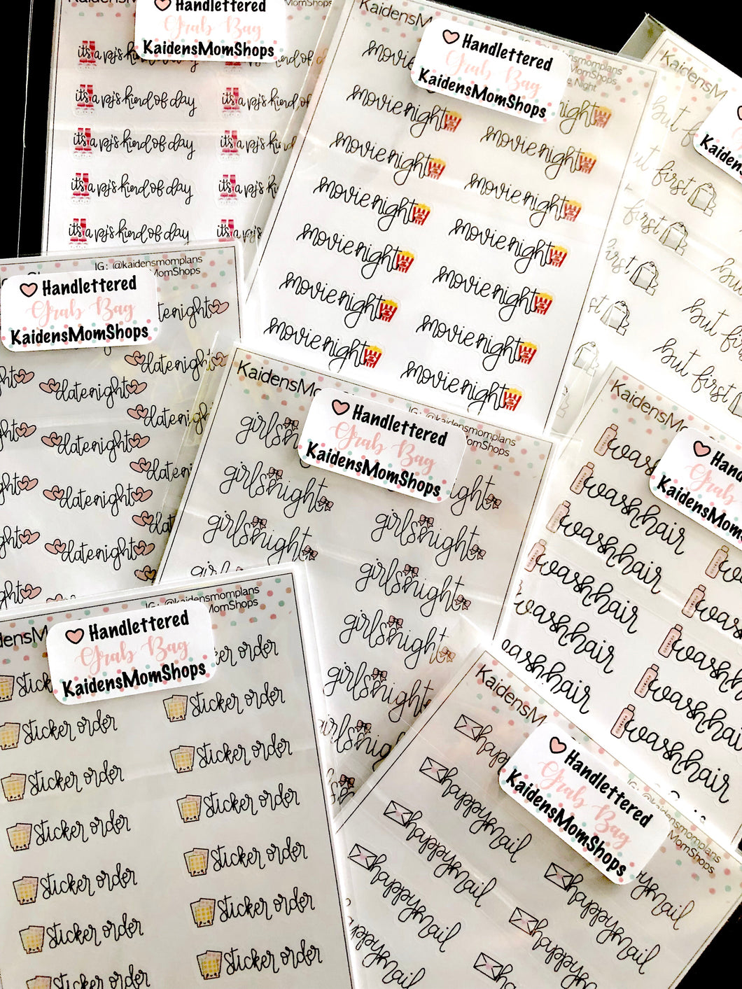 Handlettered Mini Sheet Grab Bag - Not Oops - 5 Mini Sheets