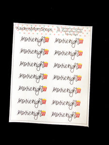 Movie Night Mini Sticker Sheet - Handlettered